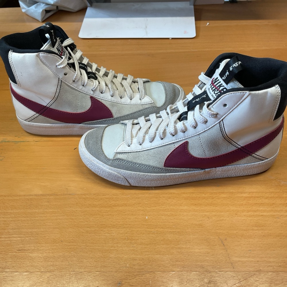 White Maroon Nike Blazer Mid Shoe Size 6